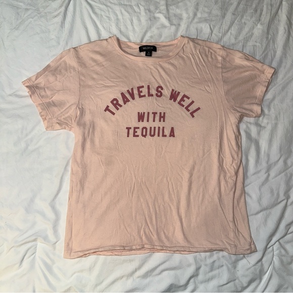 Wildfox | Travels Well With Tequila Crewneck Short Sleeve Jersey Keke Tee Shirt - Picture 5 of 12
